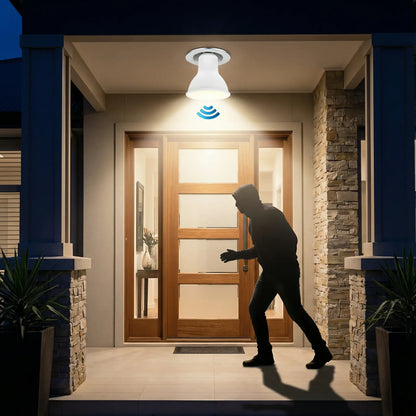 Ampoule LED E27 détecteur de mouvement lumière infrarouge 120° 5m culot standard universel