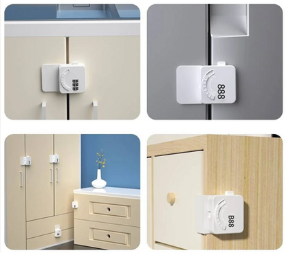 Bloque porte bébé à code numérique sécurité enfant sans perçage adhésif 3M protection réfrigérateur armoire