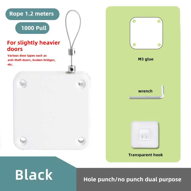 Bloque porte câble rétractable blanc adhésif 3M sans perçage anti-claquement sécurité enfant