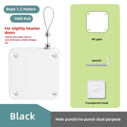 Bloque porte câble rétractable blanc adhésif 3M sans perçage anti-claquement sécurité enfant