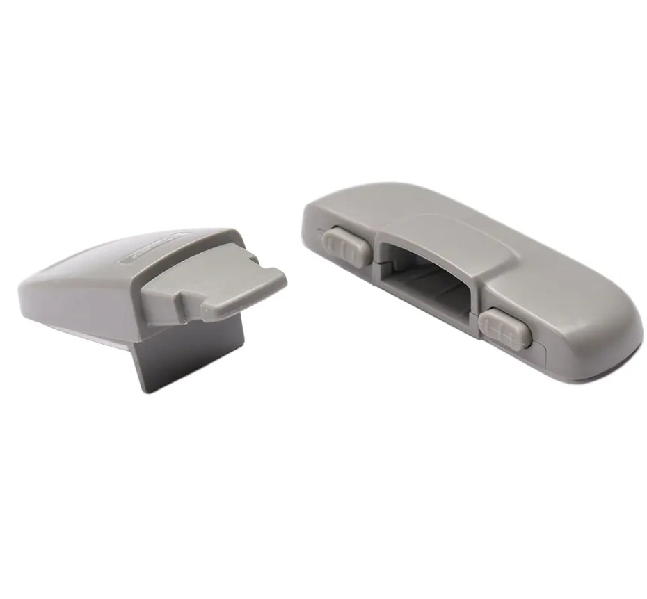 Bloque porte sécurité enfant système deux pièces adhésif 3M installation facile protection réfrigérateur placard