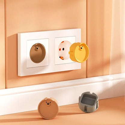 Cache prise bébé design animal coloré multicolore protection électrique enfant décorative installation facile
