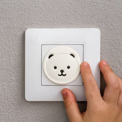 Cache prise bebe rotatif ours sécurité enfant protection électrique anti-arrachement mécanisme breveté lot 10 unités
