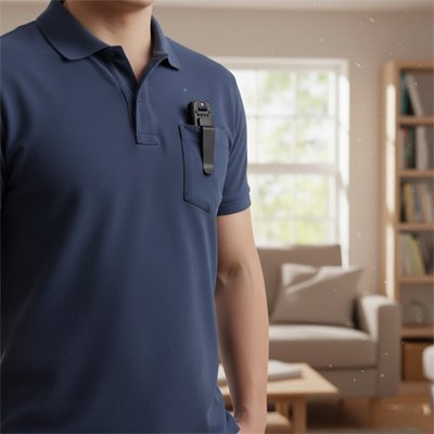 Caméra extérieur discrète dans chandail avec détection de mouvement et stockage 128Go pour surveillance prolongée