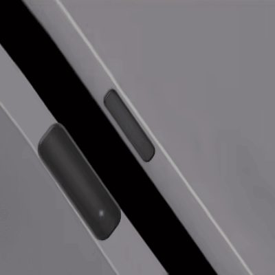 Capteur connecte WiFi noir compact porte fenêtre detection magnétique sans fil installation facile sécurité maison 2 minutes