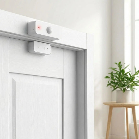 Capteur de mouvement WiFi blanc compact détecteur PIR infrarouge 110° portée 12m immunité animale 25kg compatible Tuya Smart Life alertes smartphone sécurité maison connecter