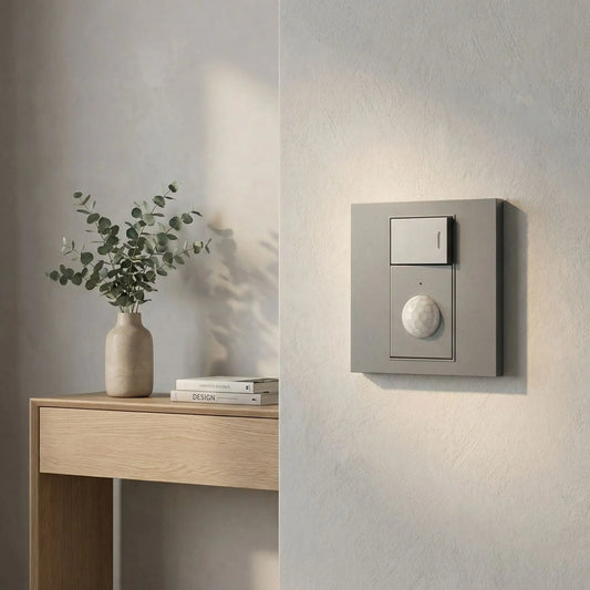 Détecteur de mouvement PIR compact blanc pour éclairage automatique intérieur avec capteur infrarouge haute sensibilité
