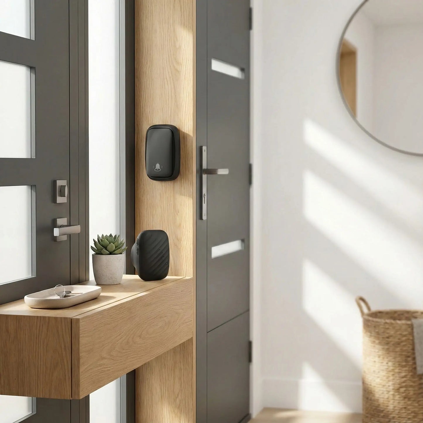 Sonnette connectée sans fil 60 mélodies personnalisables volume réglable 90dB mode silencieux LED lumineux