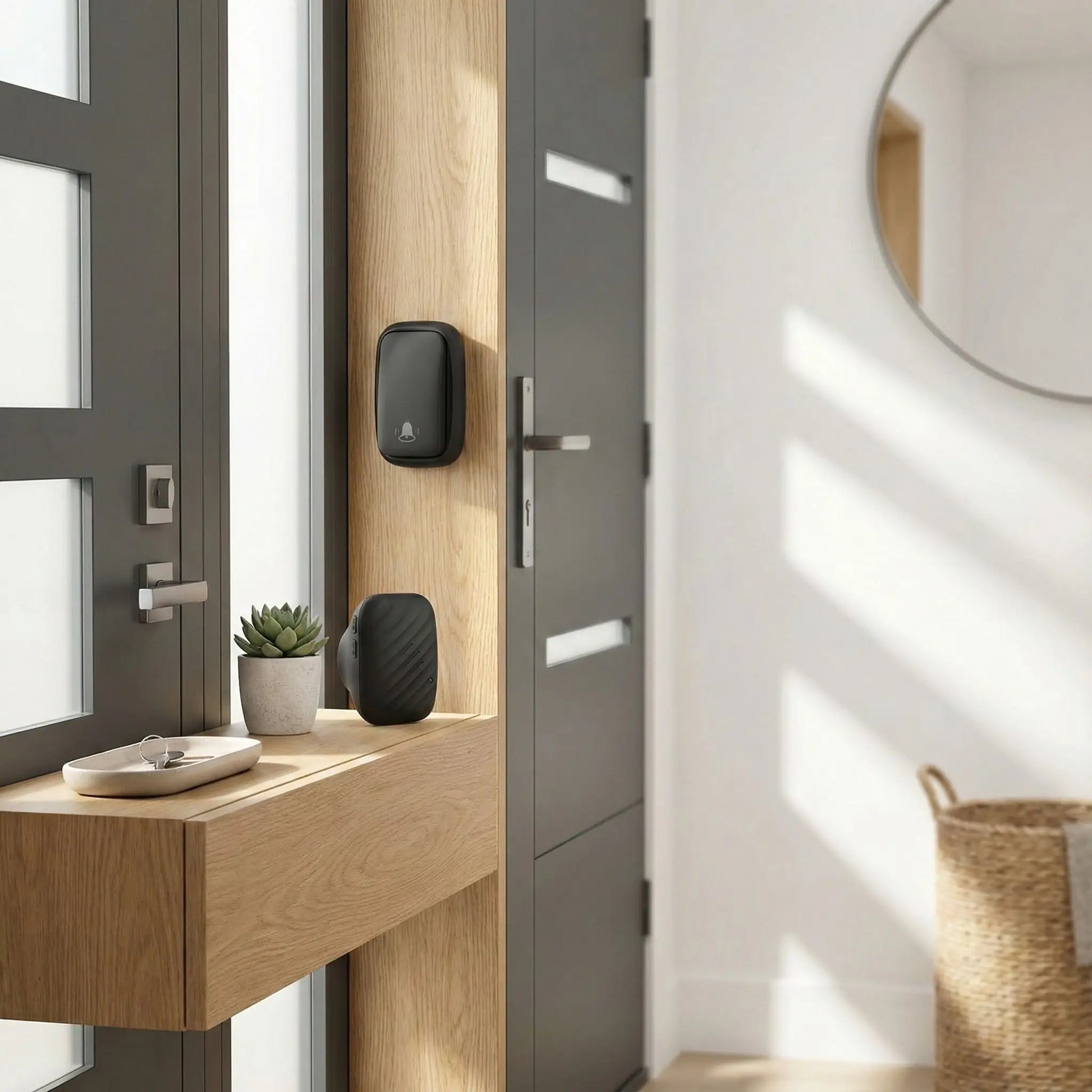 Sonnette connectée sans fil 60 mélodies personnalisables volume réglable 90dB mode silencieux LED lumineux