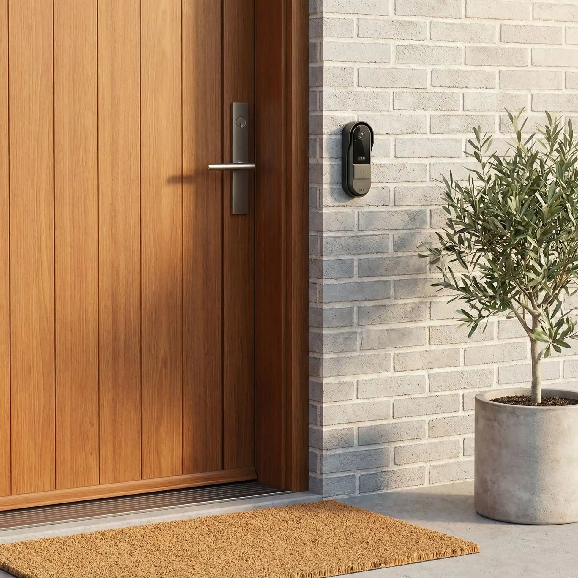 SONNETTE AVEC CAMERA SANS FIL150m design compact bouton émetteur noir élégant installation rapide portée exceptionnelle étanche IP44 maison