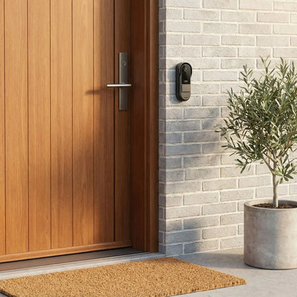 SONNETTE AVEC CAMERA SANS FIL150m design compact bouton émetteur noir élégant installation rapide portée exceptionnelle étanche IP44 maison