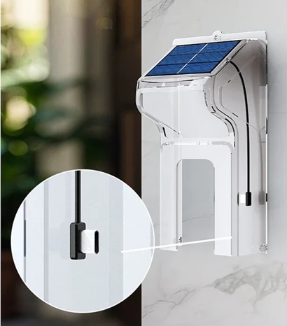 sonnette sans fil avec caméra HD solaire reconnaissance faciale WiFi stockage cloud sécurisé AES 256 bits audio bidirectionnel IP65