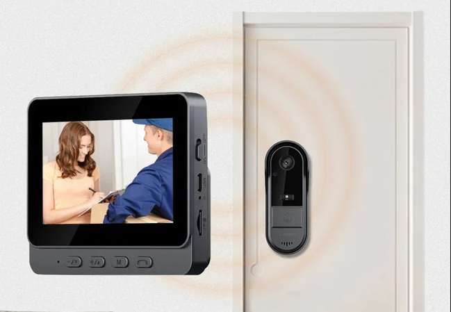 SONNETTE AVEC CAMERA SANS FIL solaire WiFi reconnaissance faciale détection mouvement audio bidirectionnel stockage cloud sécurisé