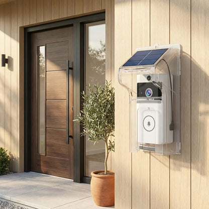 sonnette sans fil avec caméra solaire panneau photovoltaïque 5W autonomie permanente vision nocturne infrarouge IP65 extérieur maison
