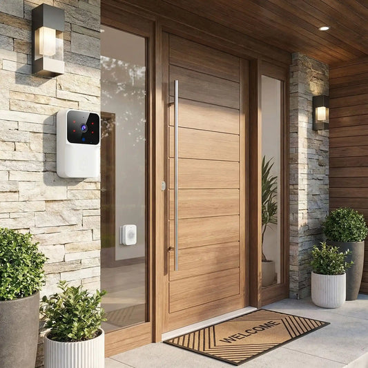 Sonnette sans fil vidéo HD 1080p camera intelligente angle vision 166 degrés installation facile batterie rechargeable