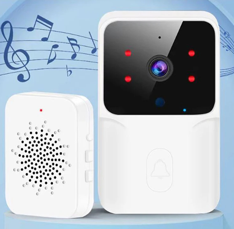 Sonnette sans fil vidéo vision nocturne infrarouge LED 10 mètres surveillance 24h identification visiteurs obscurité totale