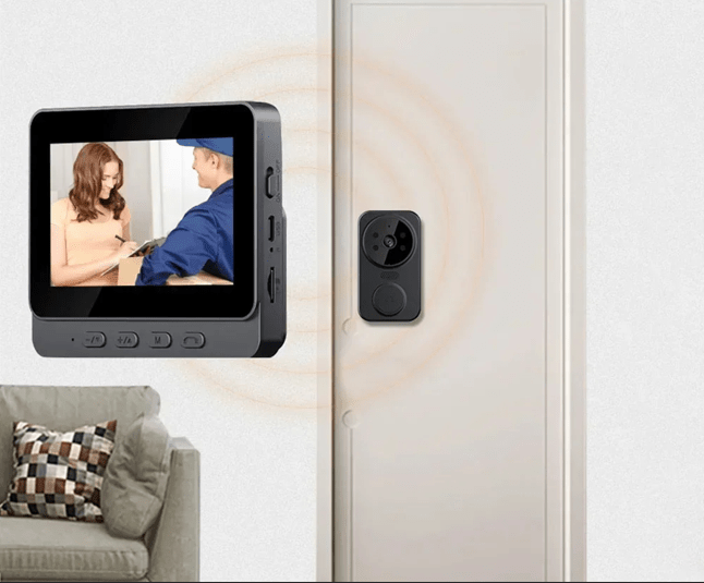 Sonnette vidéo sans fil vision nocturne infrarouge LED écran IPS 4,3 pouces identification visiteurs nuit totale sécurité 24h/24 surveillance