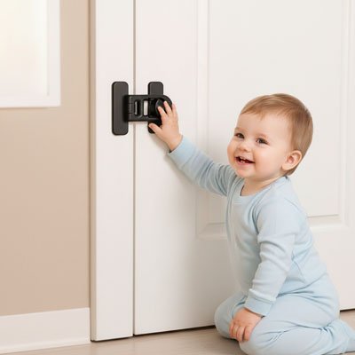 Bloque porte bebe  Système verrouillage hauteur tranquillité parents