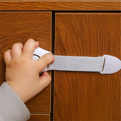 Bloque porte bebe meuble de salon