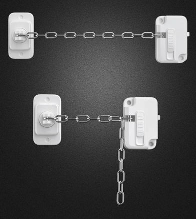 Bloque Porte Sans Perçage Adhésif 3M Inox - Sécurité Maison Boutique