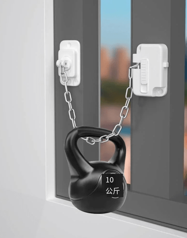 Bloque Porte Sans Perçage Adhésif 3M Inox - Sécurité Maison Boutique