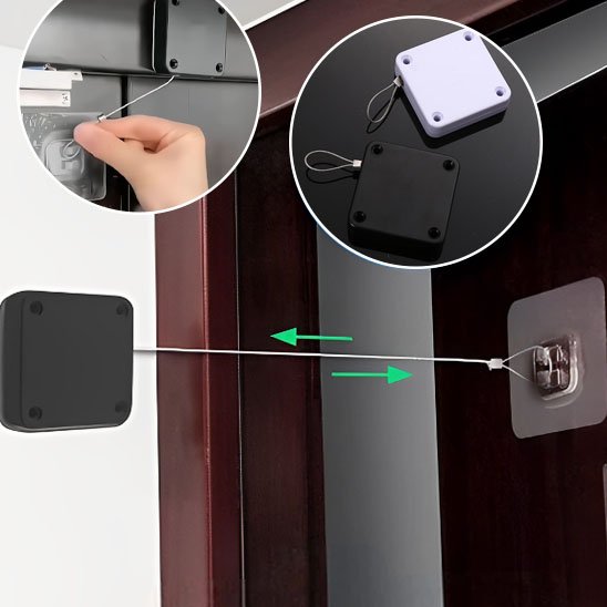 Bloque Porte Sans Perçage | Câble Rétractable 3M - Sécurité Maison Boutique