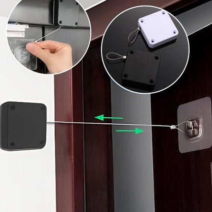 Bloque Porte Sans Perçage | Câble Rétractable 3M - Sécurité Maison Boutique