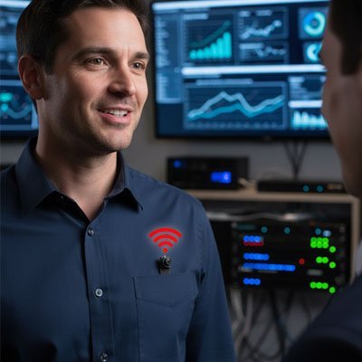 caméra de chasse avec enregistrement discrète sur sa chemise