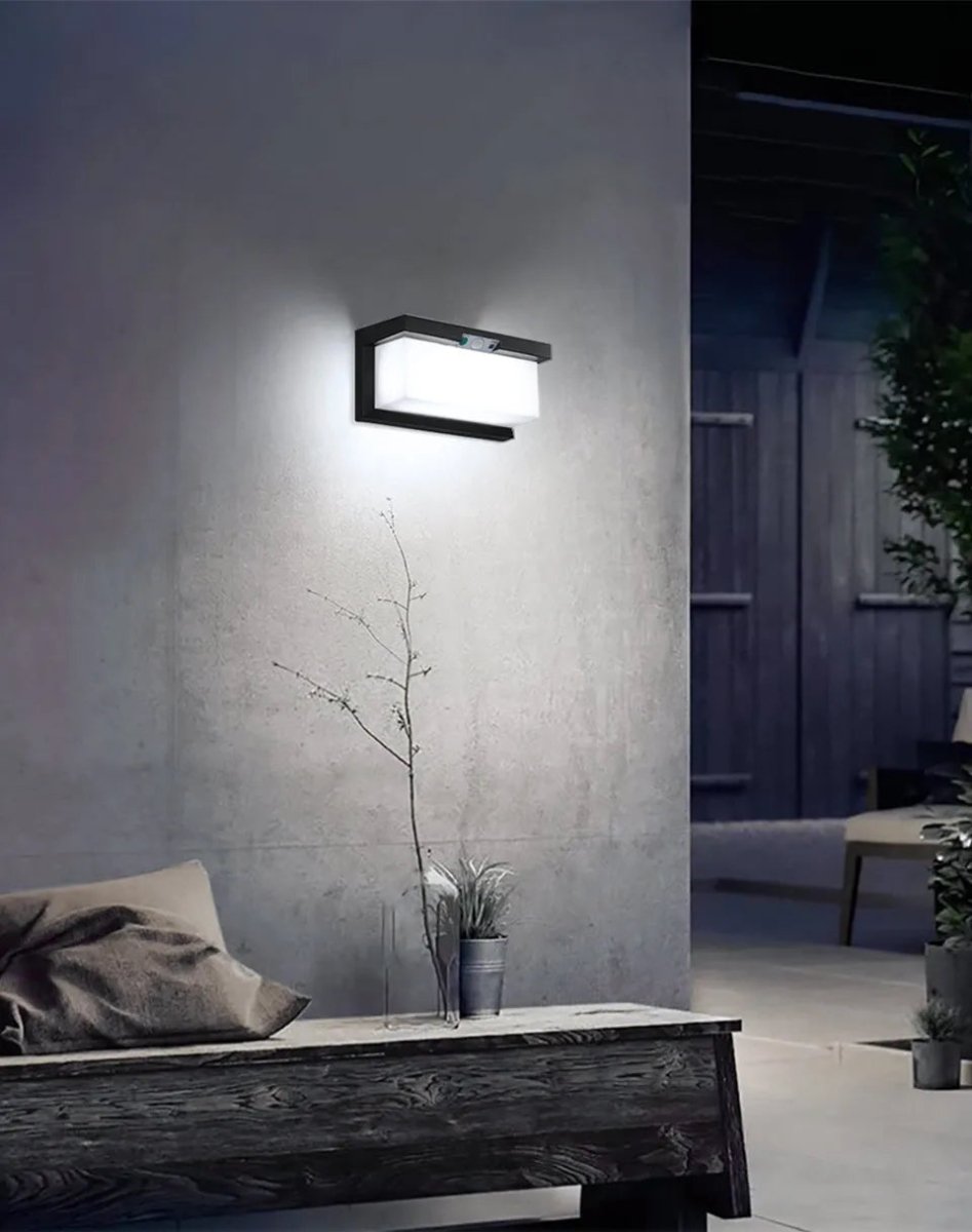  detecteur de mouvement lumiere IP65 surveillance périmétrique jardin terrasse angle détection 180 degrés