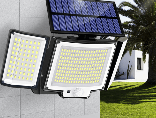 détecteur de mouvement extérieur sans fil solaire IP65 mur blanc capteur infrarouge PIR sécurité maison jardin terrasse