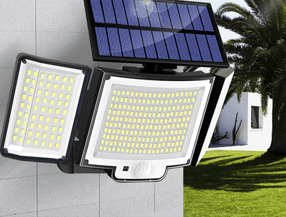 détecteur de mouvement extérieur sans fil solaire IP65 mur blanc capteur infrarouge PIR sécurité maison jardin terrasse