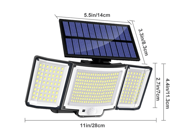 détecteur de mouvement infrarouge portée 12m angle 120° contrôle 3 lampes LED extérieur terrasse allée jardin automatique