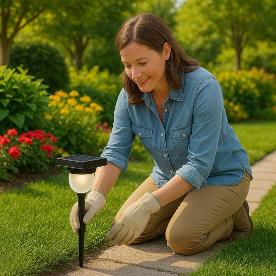 éclairage extérieur solaire puissant dans le jardin