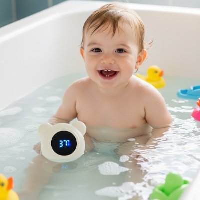 thermometre bebe de bain avec des jouet